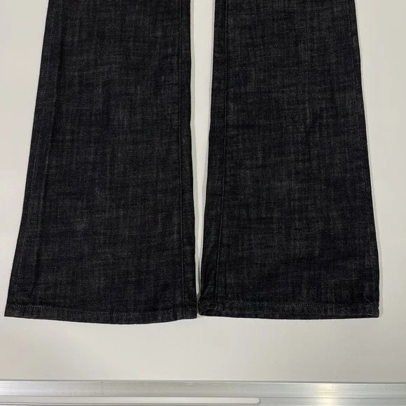 Vintage Y2K Bebe Dark Wash Black Flare Low Rise Jeans Womens Size 31 (34x35) USA - Picture 6 of 9